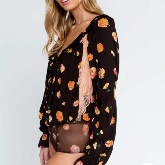 ⚠️Gone Today⚠️ Free People Floral Print Bodysuit - Picture 6 of 15